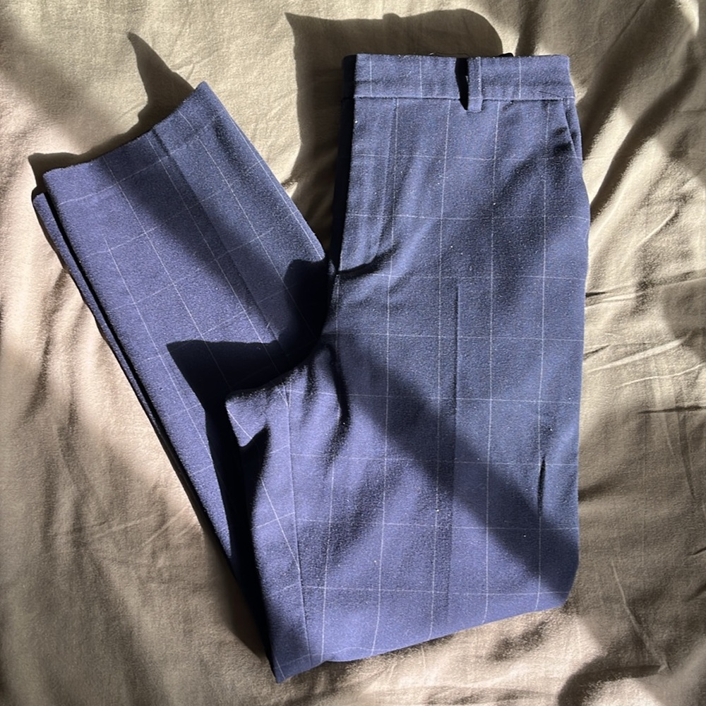Navy Blue Pinstriped UNIQLO dress pant
